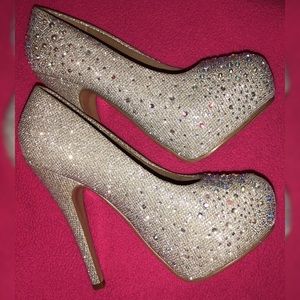 Sparkling Silver Heels